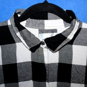 Time and Tru Buffalo Plaid High Low Tunic Shirt S